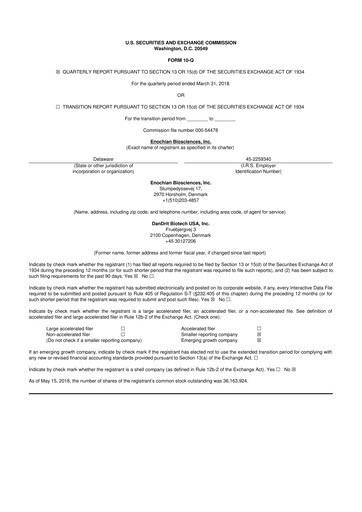 Thumbnail Lunai Bioworks 10-Q Quarterly Report FY2018 