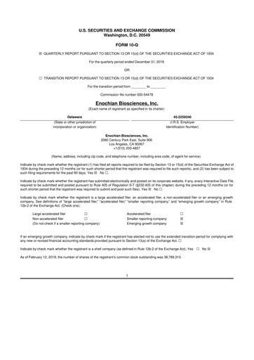 Thumbnail Lunai Bioworks 10-Q Quarterly Report FY2019 