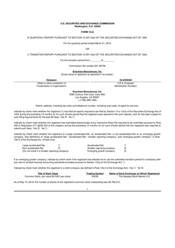 Thumbnail Lunai Bioworks 10-Q Quarterly Report FY2019 