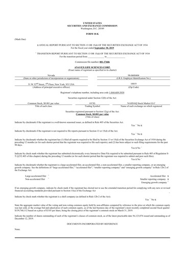 Thumbnail Anavex Life Sciences
 10-K Annual Report 2019