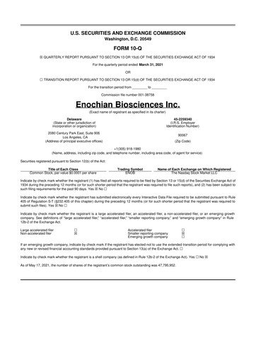 Thumbnail Lunai Bioworks 10-Q Quarterly Report FY2021 