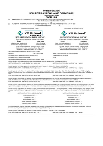 Thumbnail NW Natural Holdings 10-K Annual Report 