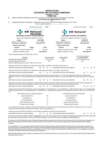 Thumbnail NW Natural Holdings 10-K Annual Report 
