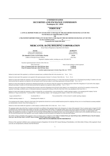 Thumbnail Amerant Bancorp 10-K Annual Report 2018