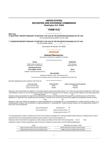 Thumbnail Amerant Bancorp 10-Q Quarterly Report FY2020 