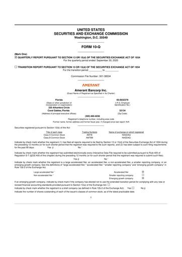 Thumbnail Amerant Bancorp 10-Q Quarterly Report FY2020 