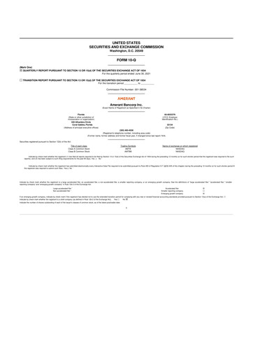 Thumbnail Amerant Bancorp 10-Q Quarterly Report FY2021 