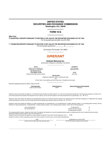 Thumbnail Amerant Bancorp 10-Q Quarterly Report FY2022 