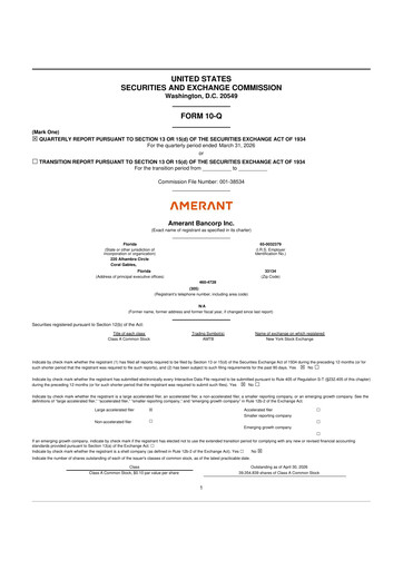 Thumbnail Amerant Bancorp 10-Q Quarterly Report FY 