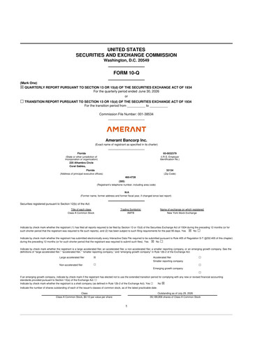 Miniature Amerant Bancorp 10-Q Rapport trimestriel 2026 