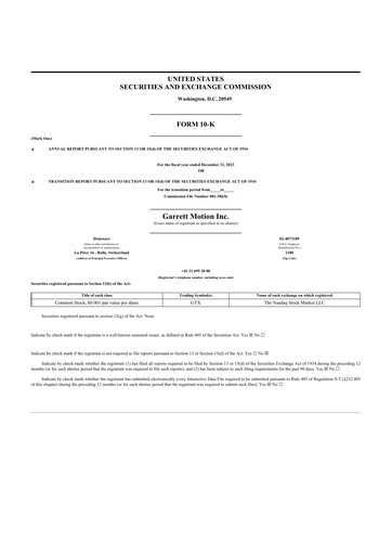 Thumbnail Garrett Motion 10-K Annual Report 2023