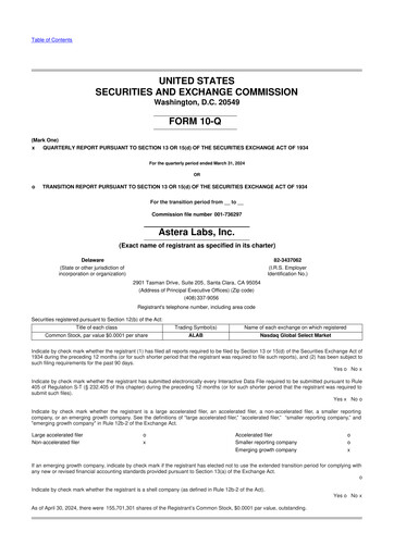 Thumbnail Astera Labs 10-Q Quarterly Report FY2024 