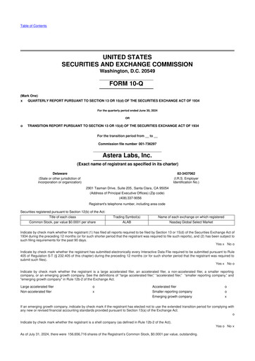Thumbnail Astera Labs 10-Q Quarterly Report FY2024 