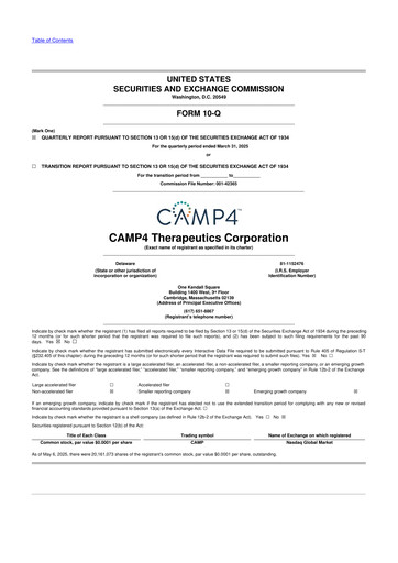 Thumbnail CAMP4 Therapeutics 10-Q Quarterly Report FY2025 