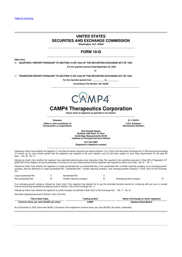 Thumbnail CAMP4 Therapeutics 10-Q Quarterly Report FY2025 