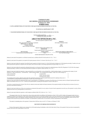 Thumbnail Arlo Technologies
 10-K Annual Report 2023