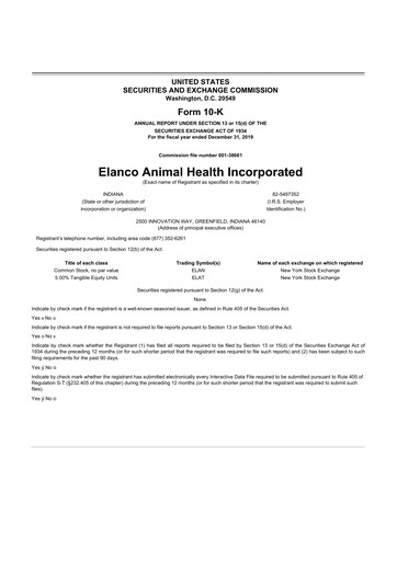 Thumbnail Elanco 10-K Annual Report 2019