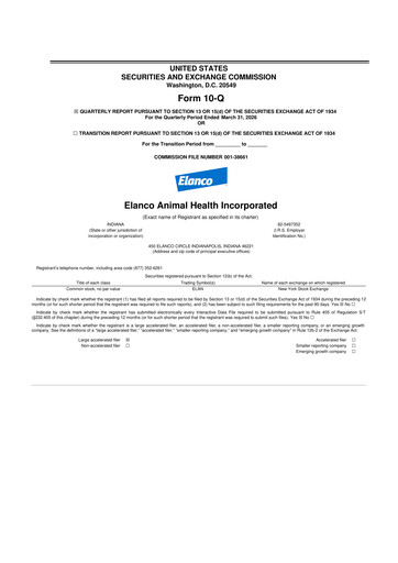 Thumbnail Elanco 10-Q Quarterly Report FY 