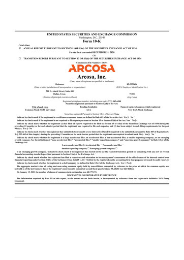 Thumbnail Arcosa
 10-K Annual Report 2020