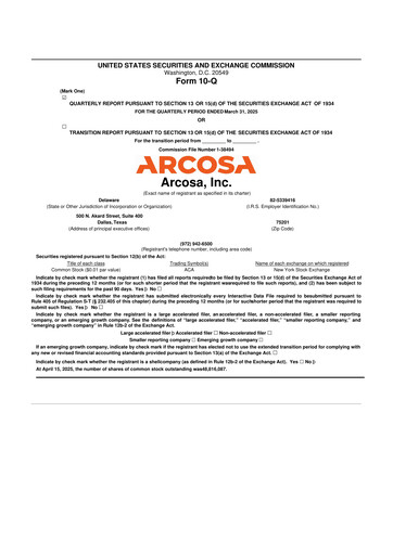 Thumbnail Arcosa
 10-Q Quarterly Report FY2025 
