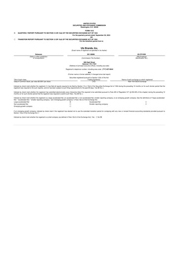 Thumbnail Utz Brands 10-Q Quarterly Report FY2024 