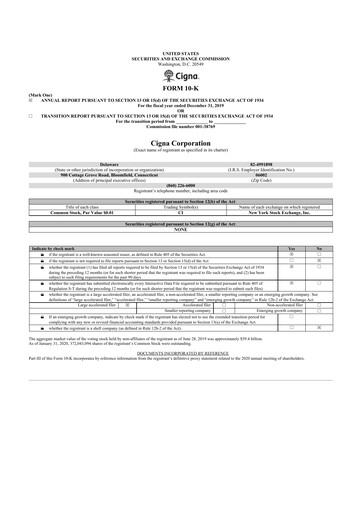 Thumbnail The Cigna Group 10-K Annual Report 2019