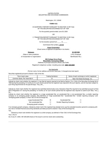 Thumbnail The Cigna Group 10-Q Quarterly Report FY2020 