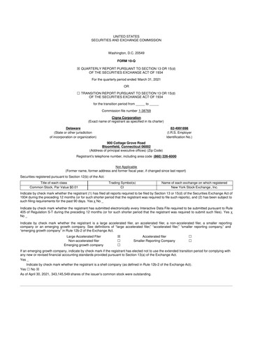 Thumbnail The Cigna Group 10-Q Quarterly Report FY2021 