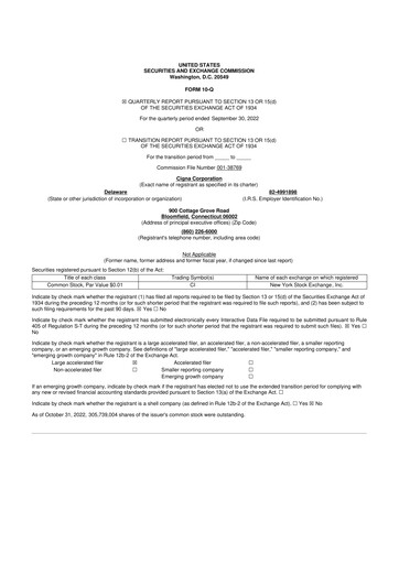Thumbnail The Cigna Group 10-Q Quarterly Report FY2022 