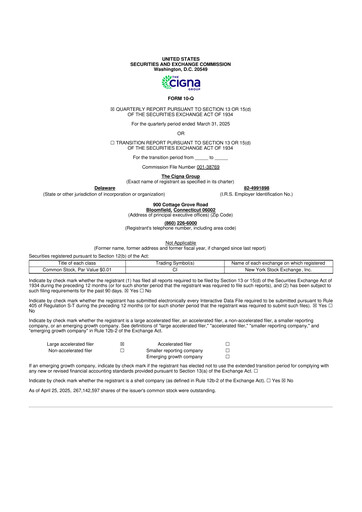 Thumbnail The Cigna Group 10-Q Quarterly Report FY2025 