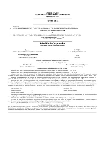 Thumbnail SolarWinds
 10-K Annual Report 2018
