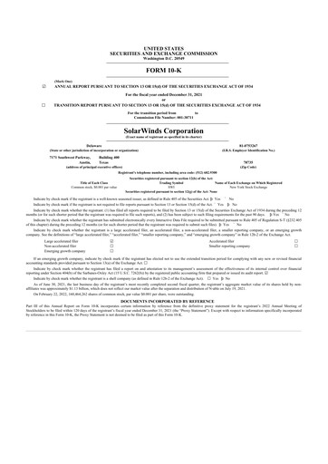 Thumbnail SolarWinds
 10-K Annual Report 2021