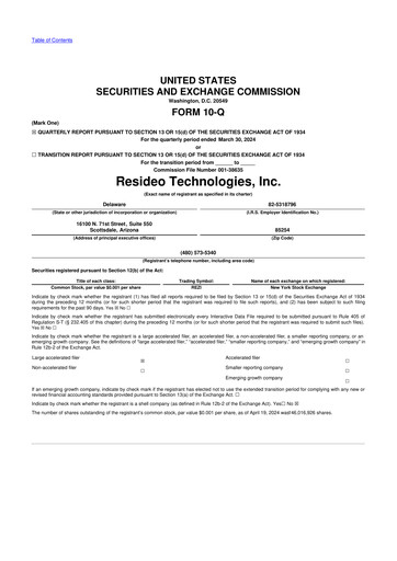 Thumbnail Resideo Technologies
 10-Q Quarterly Report FY2024 
