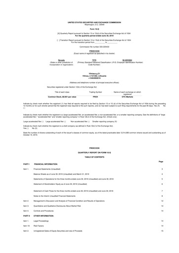 Miniature Avant Technologies Inc. 10-Q Rapport trimestriel  