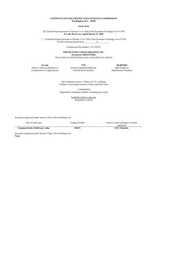 Thumbnail Avant Technologies Inc. 10-K Annual Report 2020