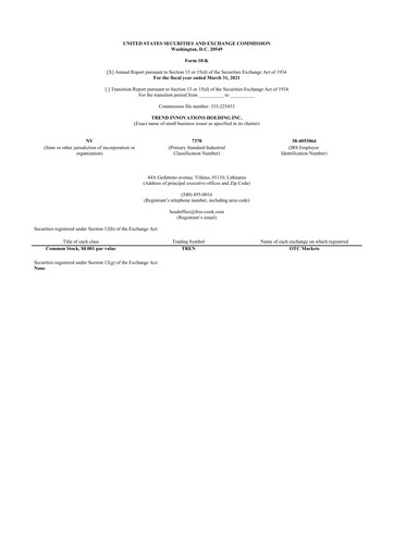 Thumbnail Avant Technologies Inc. 10-K Annual Report 2021