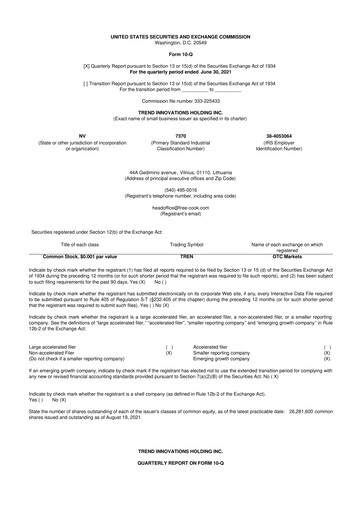 Miniature Avant Technologies Inc. 10-Q Rapport trimestriel 2021 