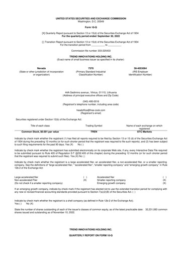 Miniature Avant Technologies Inc. 10-Q Rapport trimestriel 2023 