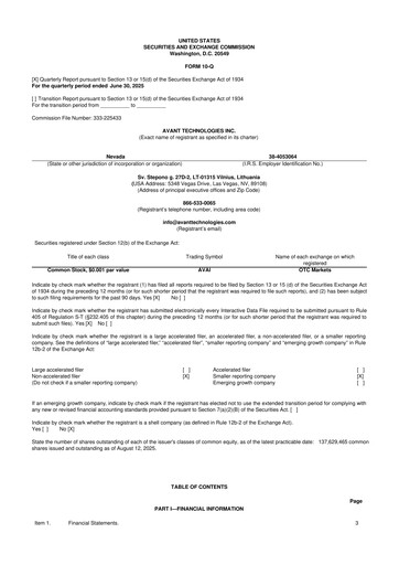Miniature Avant Technologies Inc. 10-Q Rapport trimestriel 2026 