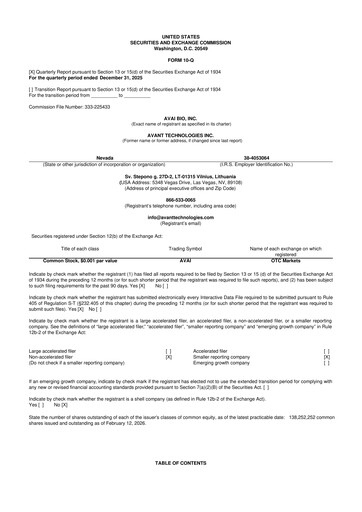 Miniature Avant Technologies Inc. 10-Q Rapport trimestriel 2026 
