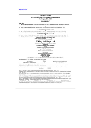 Thumbnail Viking Holdings 20-F Annual Report 2025