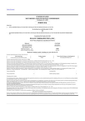 Thumbnail Pliant Therapeutics 10-K Annual Report 2022