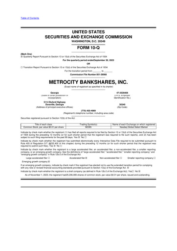 Thumbnail MetroCity Bankshares 10-Q Quarterly Report FY2023 