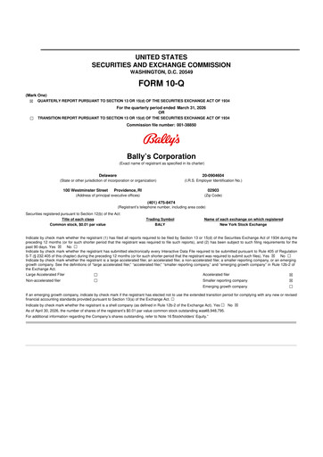 Thumbnail Bally's Corporation 10-Q Quarterly Report FY2026 