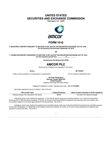 Vorschaubild Amcor 10-Q Quartalsbericht 2020 