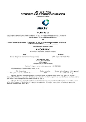 Vorschaubild Amcor 10-Q Quartalsbericht 2020 