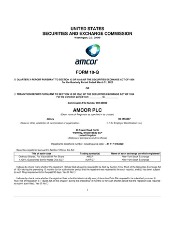 Vorschaubild Amcor 10-Q Quartalsbericht 2022 