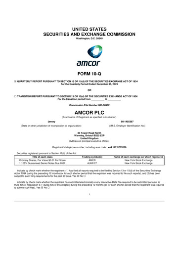 Vorschaubild Amcor 10-Q Quartalsbericht 2024 