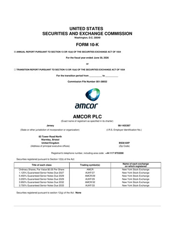 Thumbnail Amcor 10-K Annual Report 2026