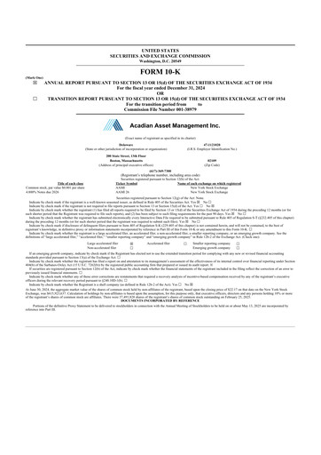 Thumbnail Acadian Asset Management 10-K Annual Report 2024